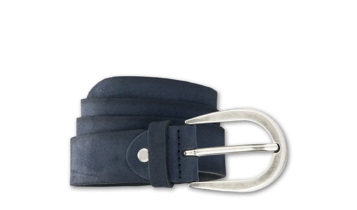 Bernd Götz Velours Ledergürtel marine 3,5cm breit 351363