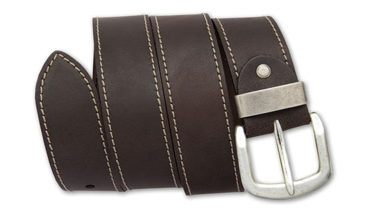 Bernd Götz Pull Up Ledergürtel dunkelbraun Kontrastnaht 4,0cm breit 401560