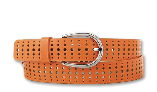 Bernd Götz Nappaledergürtel Lochmuster orange 3,0cm breit 301860