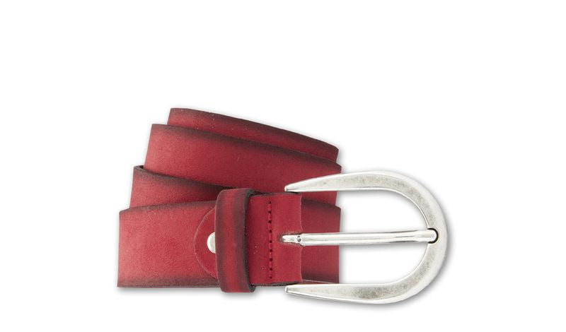 Bernd Götz Velours Ledergürtel dunkelrot 3,5cmbreit 351363