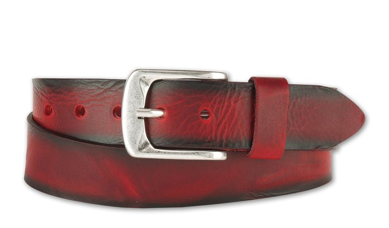 Bernd Götz Walkledergürtel geprägt dunkelrot 4cm breit 402187