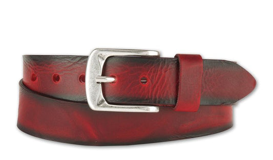 Bernd Götz Walkledergürtel geprägt dunkelrot 4cm breit 402187