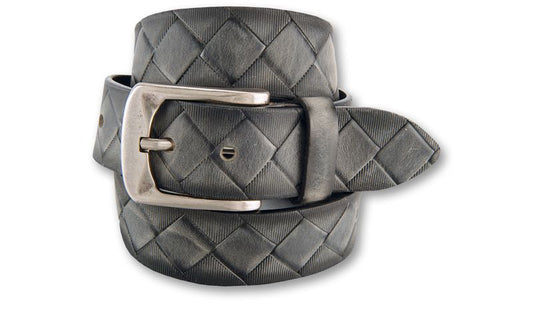 Bernd Götz Walkledergürtel geprägt taupe 4cm breit 402948