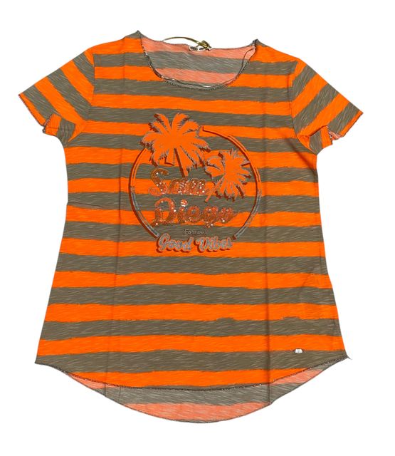 Frontansicht: Key Largo SAN DIEGO round WT00512 neon orange-beige 2373 Ringel