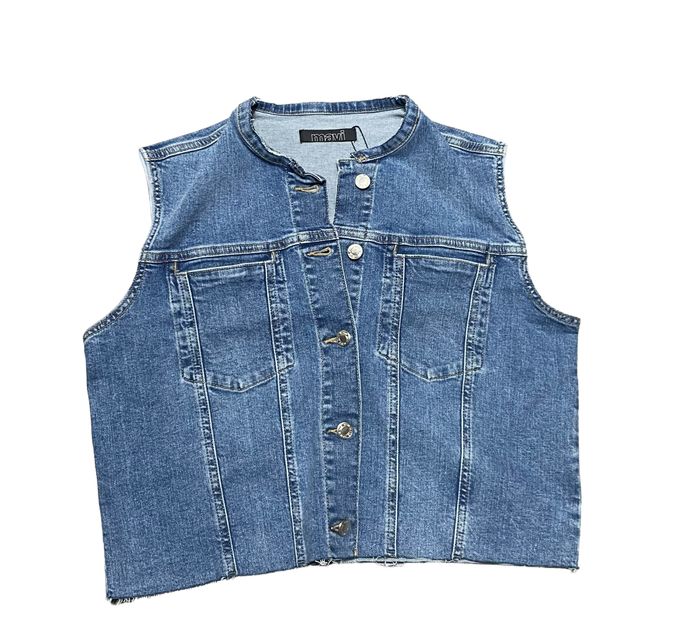 Frontansicht: Mavi Damen Jeansweste mid blue denim  RENA 1110364-86863 