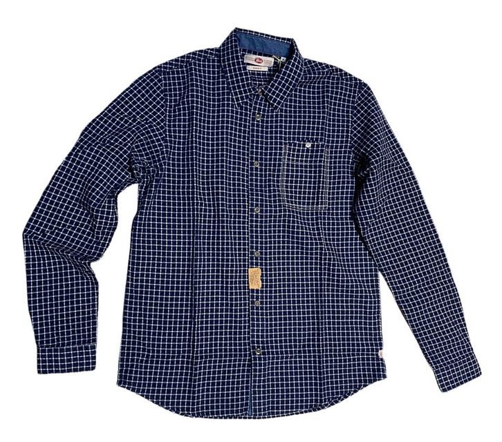 Petrol Industries M-1020-SIL418 Men Shirt Long Sleeve Check 5079 dark indigo