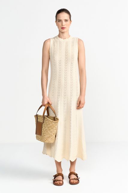 Frontansicht: Rich&Royal  2505-698 pearl white 113 Ajour A-line Knit Dress