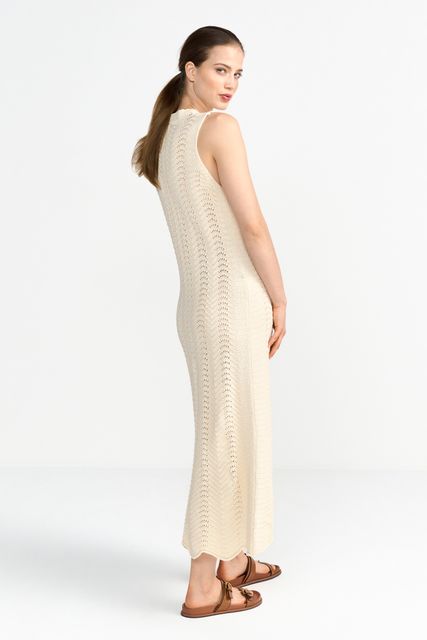 Rückansicht: Rich&Royal  2505-698 pearl white 113 Ajour A-line Knit Dress