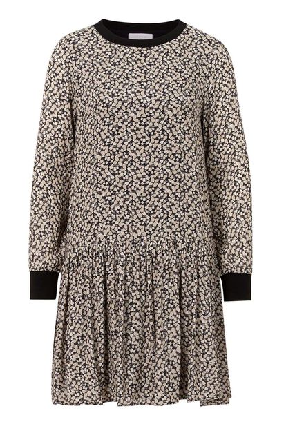 Rich&Royal 2110-625 Midi Dress printed with Rip Detail black 890