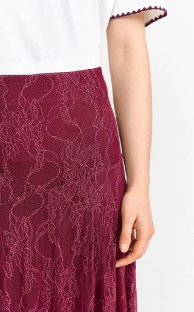 Nahansicht: Rich&Royal 2506-650 Lace Midi Skirt 599 ruby glow
