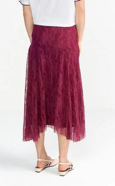 Rückansicht: Rich&Royal 2506-650 Lace Midi Skirt 599 ruby glow