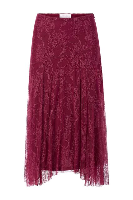 Rich&Royal 2506-650 Lace Midi Skirt 599 ruby glow
