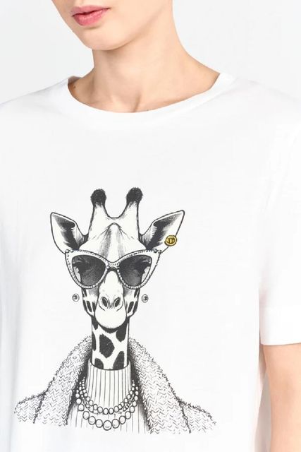 Rich&Royal T-Shirt 2506-464 weiß 100  easy fit Giraffen-Glitzerprint  