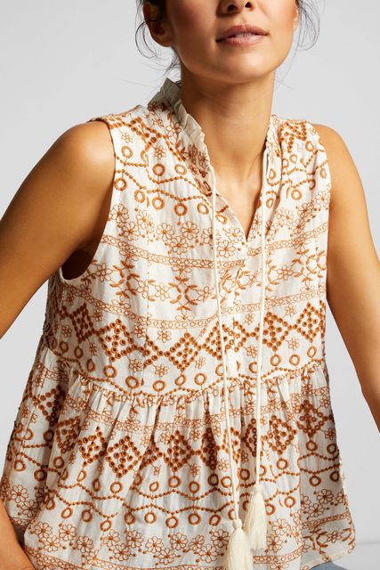 Rich&Royal 2205-732 Blouse without Sleeves 220 croissant 100%Baumwolle