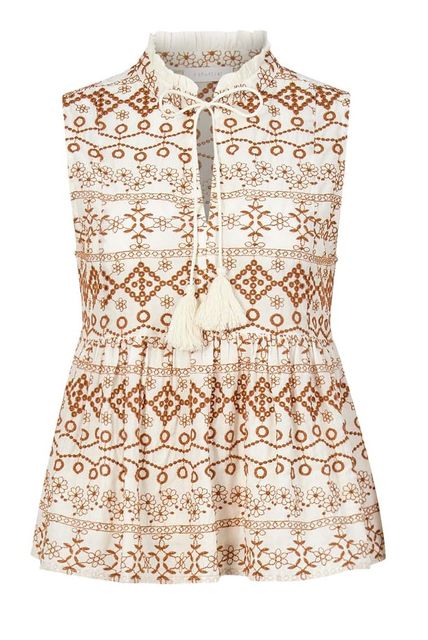 Rich&Royal 2205-732 Blouse without Sleeves 220 croissant 100%Baumwolle