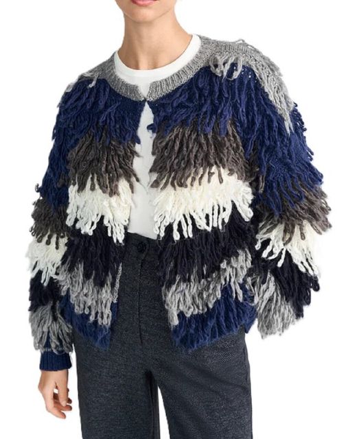 Frontansicht:Rich&Royal 2508-104 Shaggy Open Edge Cardigan 844 silver mist