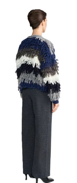 Rückansicht: Rich&Royal 2508-104 Shaggy Open Edge Cardigan 844 silver mist