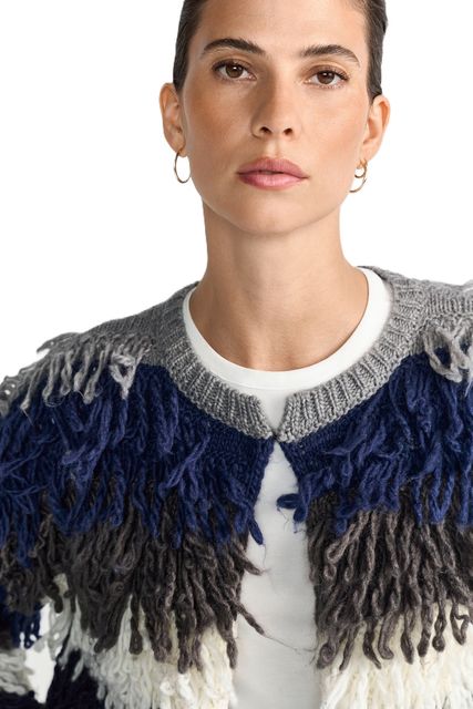 Modellbild: Rich&Royal 2508-104 Shaggy Open Edge Cardigan 844 silver mist