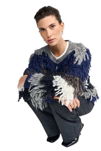 Nahaufnahme: Rich&Royal 2508-104 Shaggy Open Edge Cardigan 844 silver mist