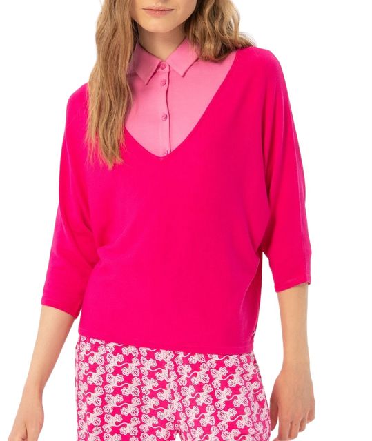 Surkana 514 BASI 232 pink 32  Damen Feinstrick Pulli  V-Neck 