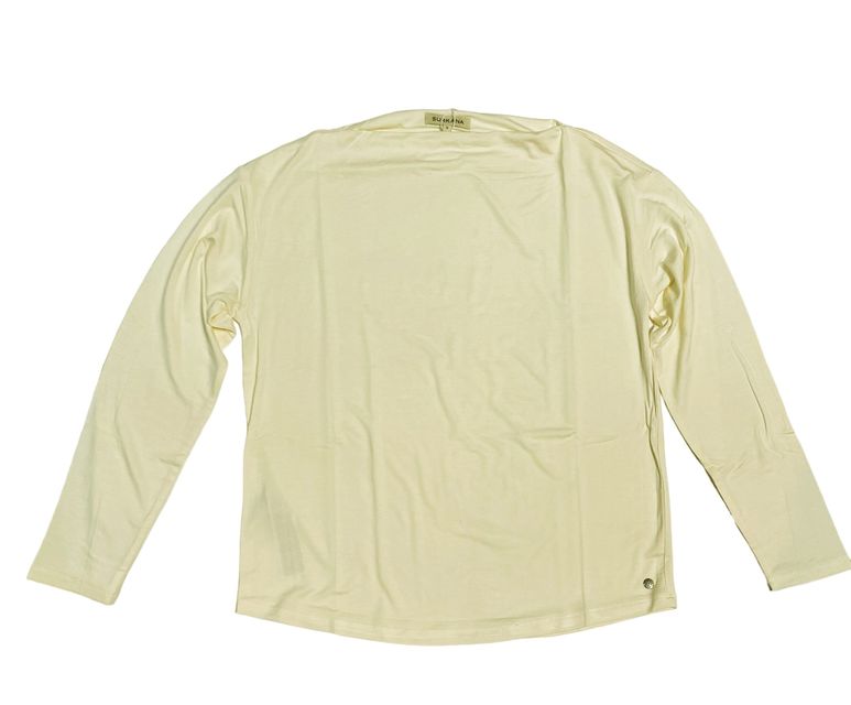 Surkana Feinjersey Shirt hellbeige U-Boot-Ausschnitt 554NEBU012