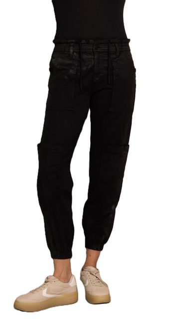Frontansicht: ZHRILL Damen Cargohose  knöchellang elastischer Bund ZHFINNA N086-N9482 black 117