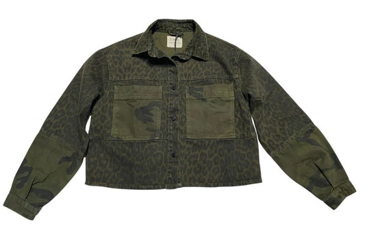 Frontansicht: Zhrill Kurz-Jacke Camo-Leo Mix ZHLOUIE Zj100-W891 green 173