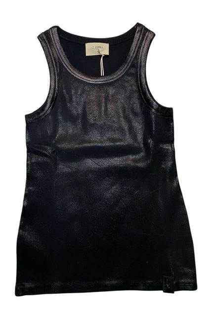 Vorderseite: Zhrill Damen Tanktop metallic black  Rippjersey ZHARIA METALLIC ZT125205-T924 black117