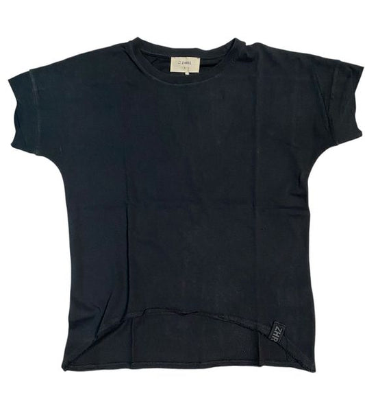 Vorderseite: Zhrill casual Damen T-Shirt schwarz Slubjersey leger ZHRAHEL ZT124998-T1293