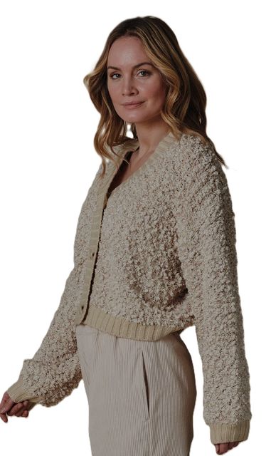 Front: Zhrill ZHGLORIA FRAY ZX147-N3027 Taupe 264 Strickjacke